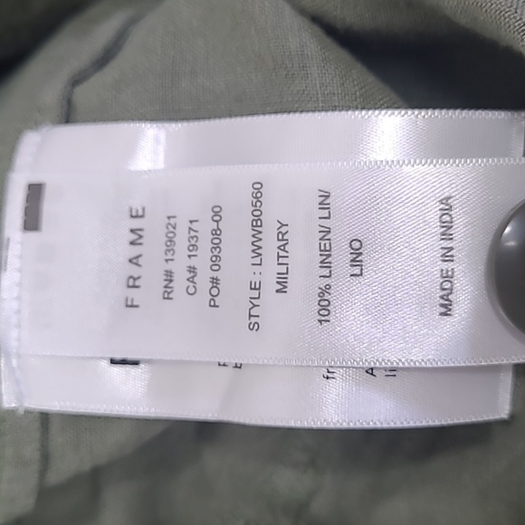 EUC Frame 100% Linen Green Cropped Pant Button Fly Pants Women's sz 24 - Picture 7 of 10